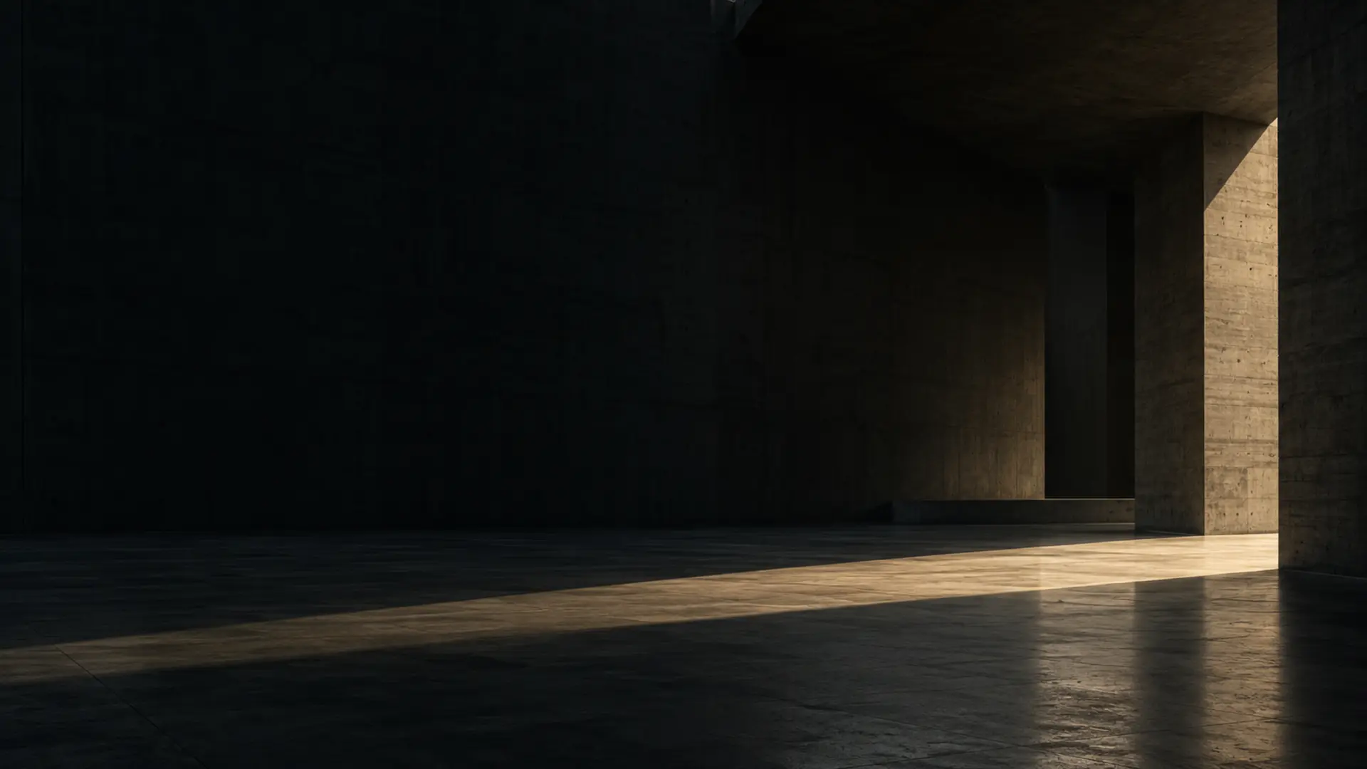 A monumental technical space shaped by a precise line of light