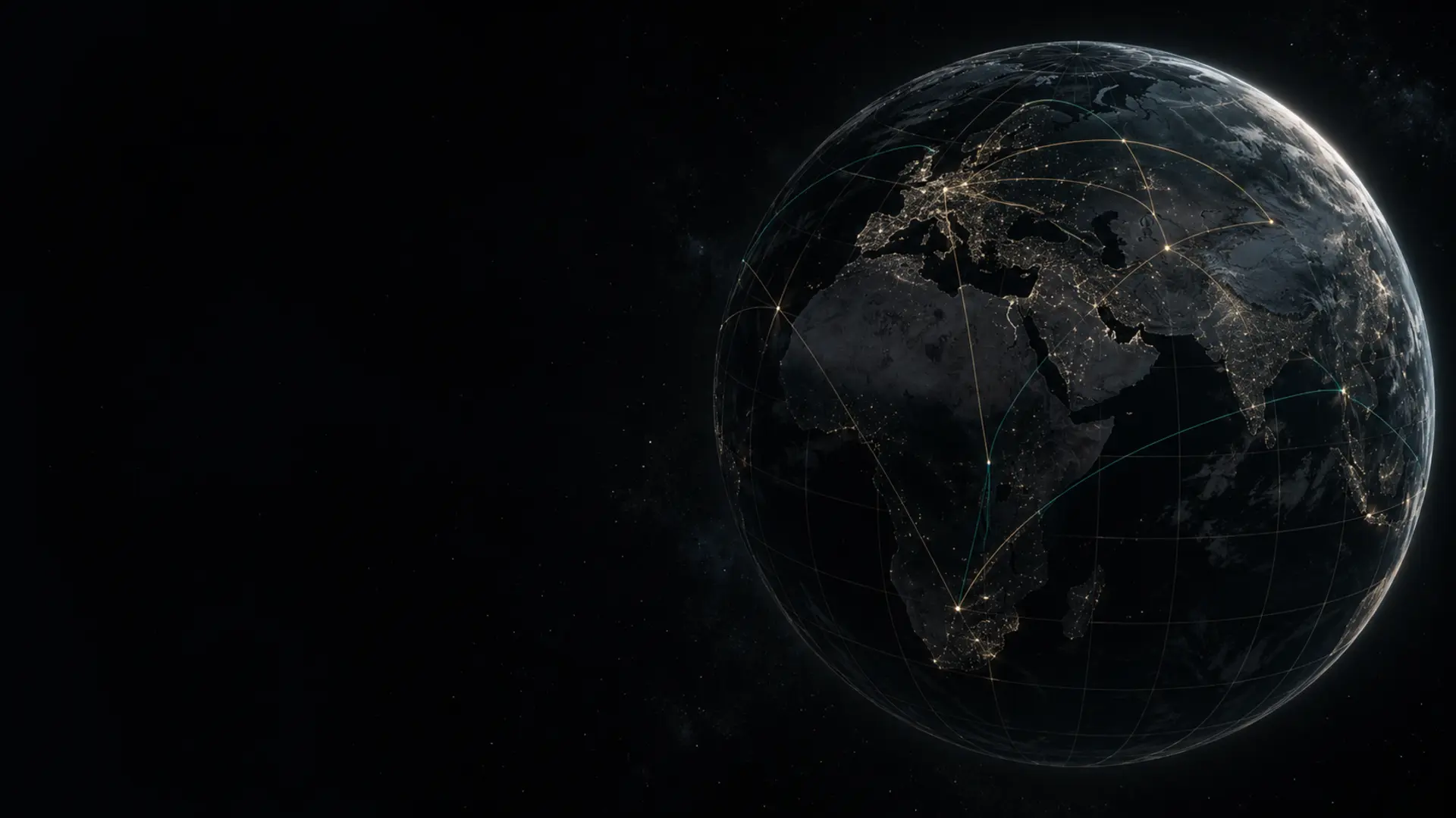 A controlled network of commerce connections spanning the globe