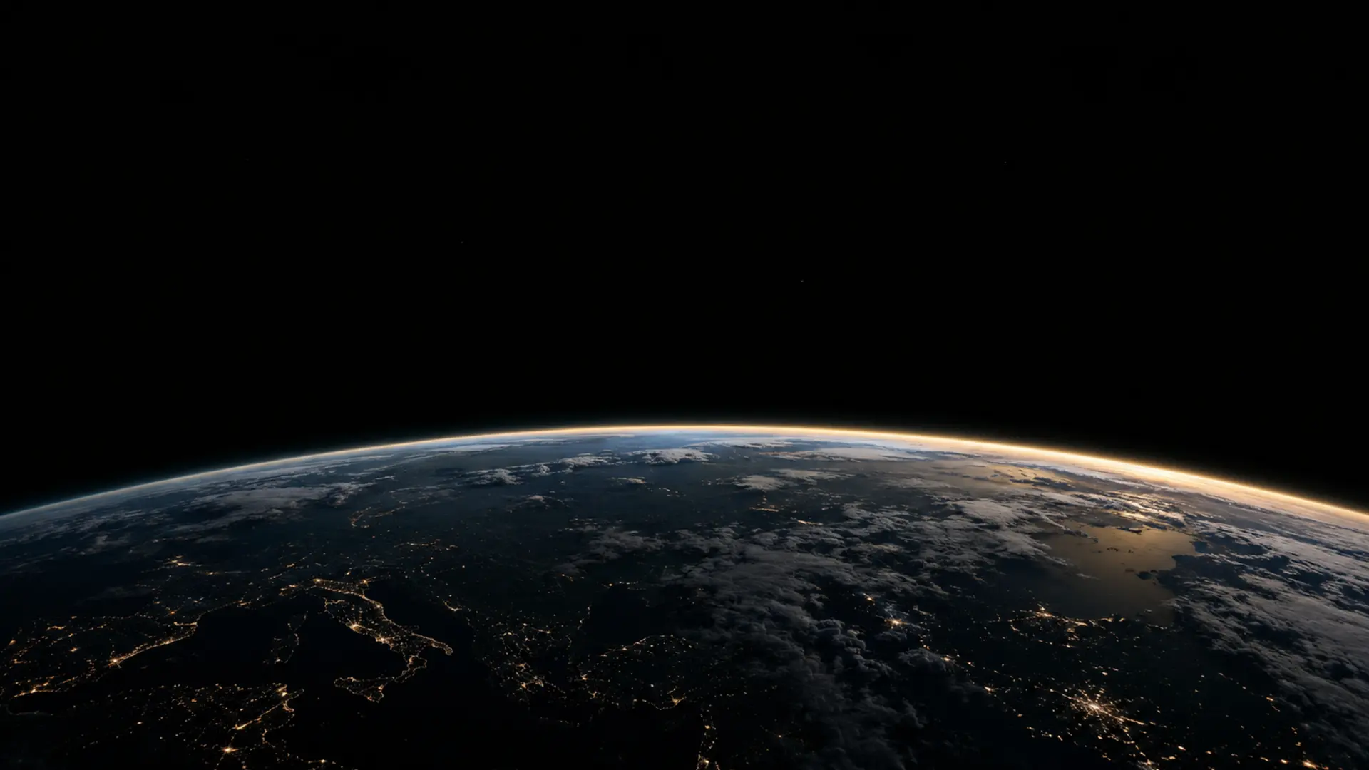 Earth's horizon at night, suggesting the scale of connected global commerce